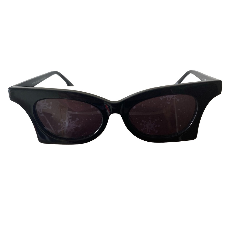 Le Specs Luxe Nitro Black Winged Cat Eye Sunglasses Handmade